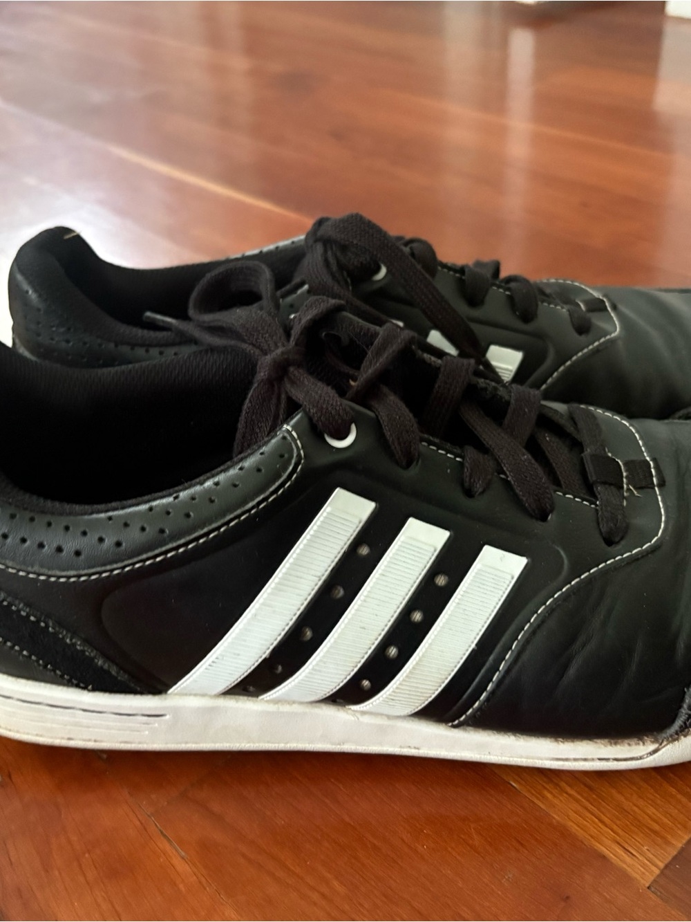 adidas men’s golf sneakers Black with White Stripes